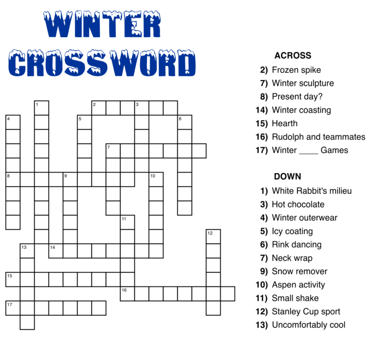 Printable Crossword Puzzles Simple