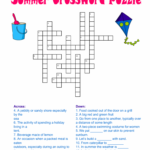 4 Free Printable Summer Crossword Puzzles