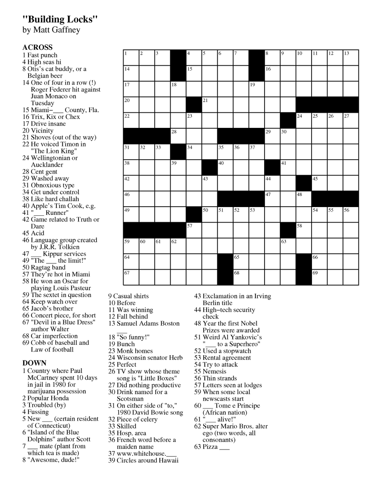 Crossword Puzzles Free Printable With Answers Free Printable 