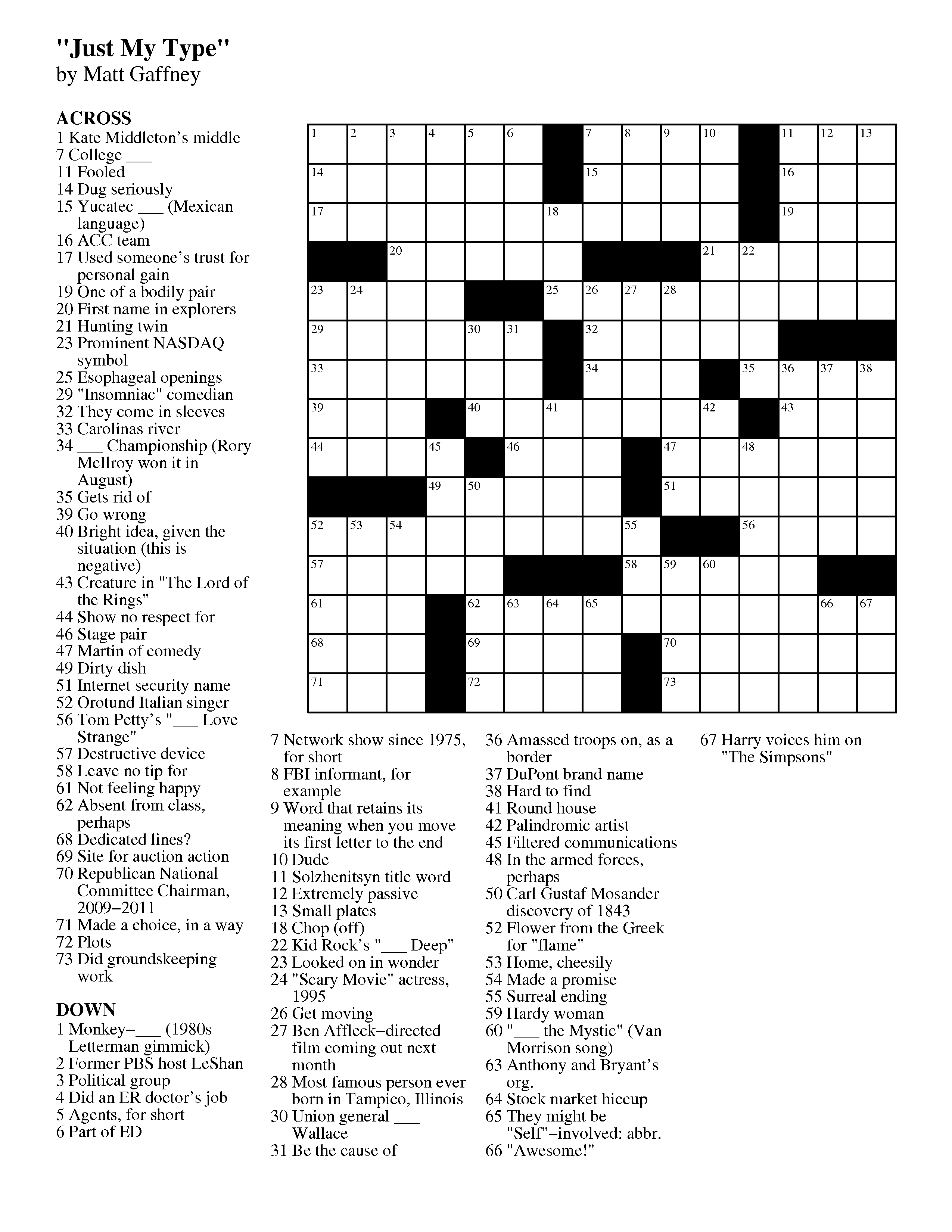 Daily Printable Crossword Puzzles Printable Crossword Puzzles