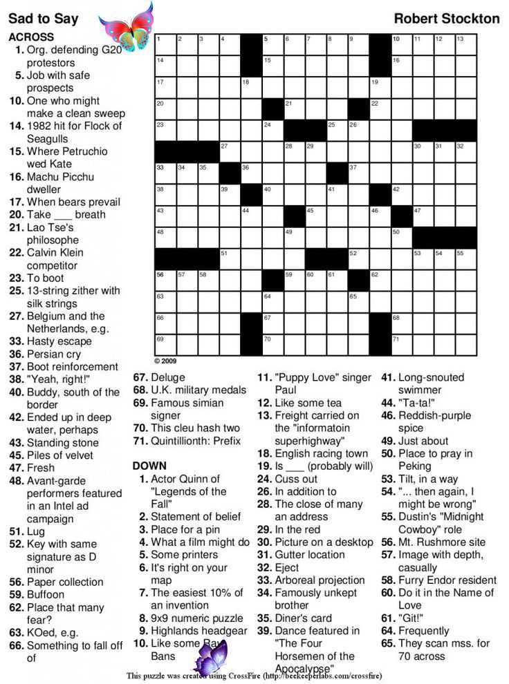 Usa Today Crossword Puzzle Online Loretta Smith s English Worksheets