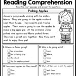 1St Grade Reading Comprehension Worksheets Pdf For Printable Db Excel