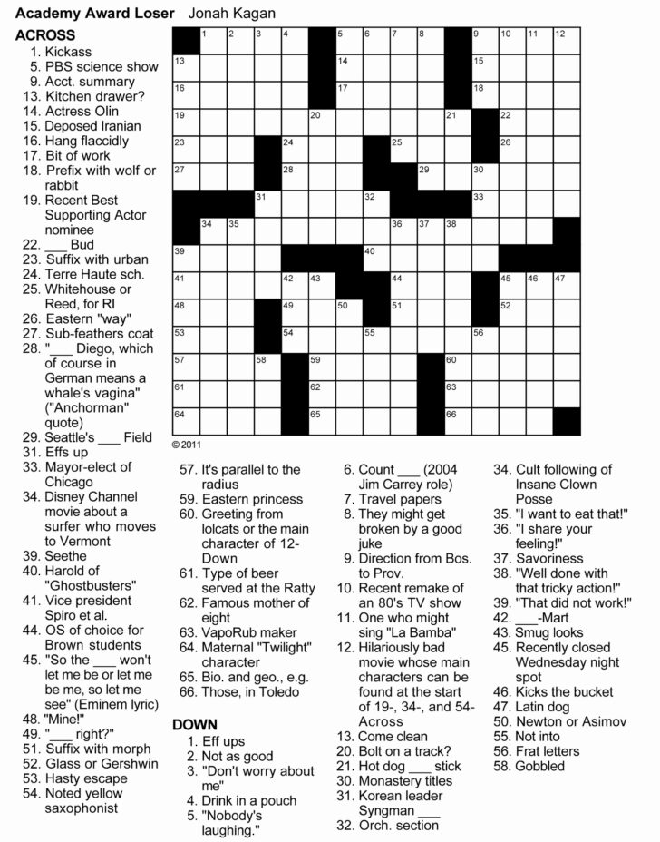 Crossword Puzzles Printable Free Adults