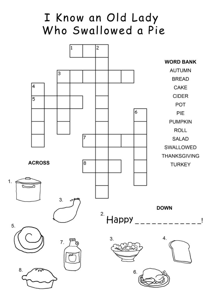 Crossword Puzzles Printable Free Kids