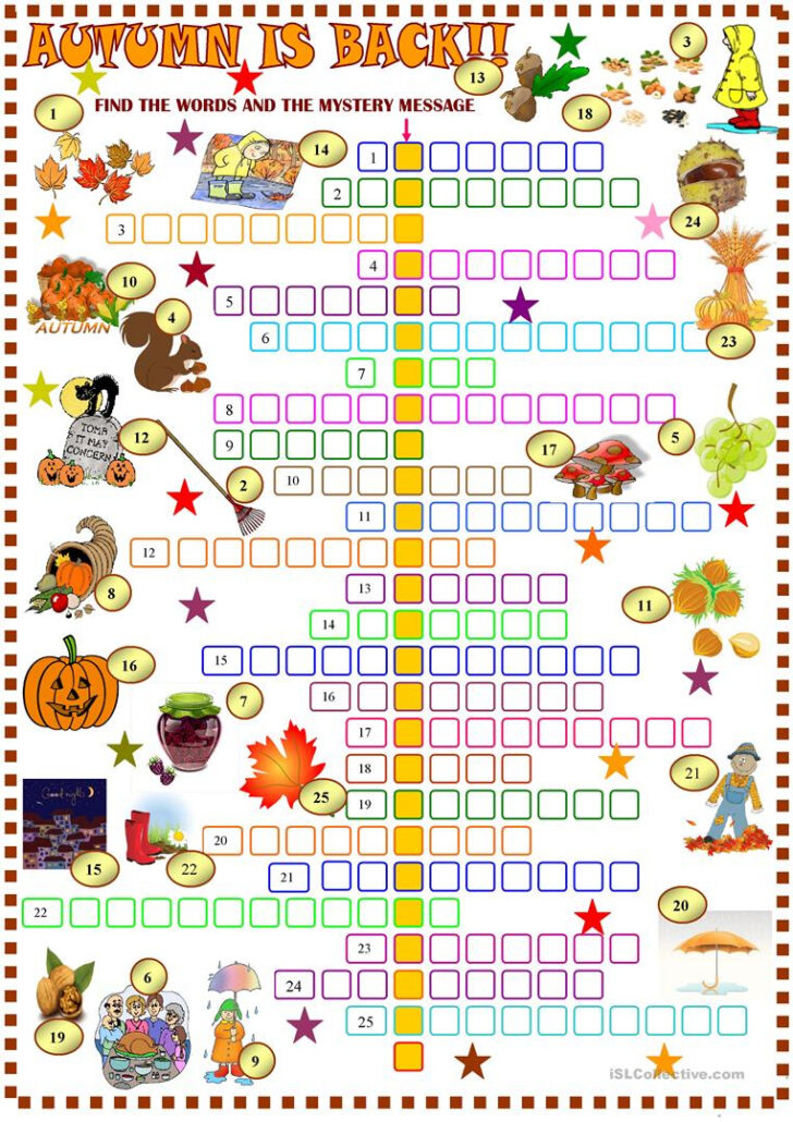 Crossword Puzzles Printable Free Fall