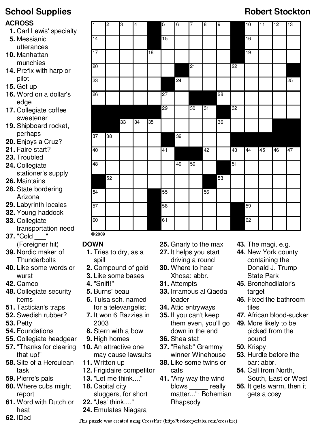 Free Easy Printable Crossword Puzzles For Kids Printable Crossword 