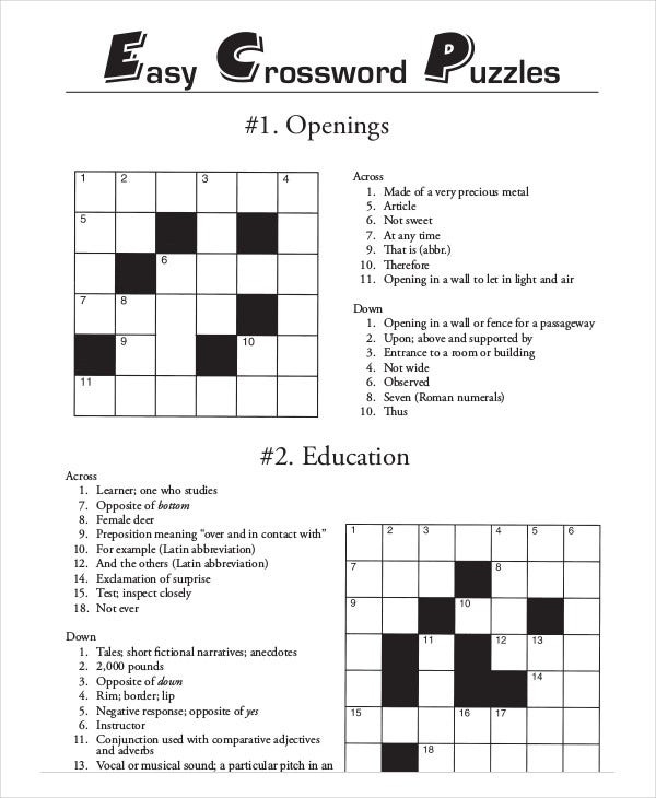 Free Printable Crossword Puzzle 14 Free PDF Documents Download 