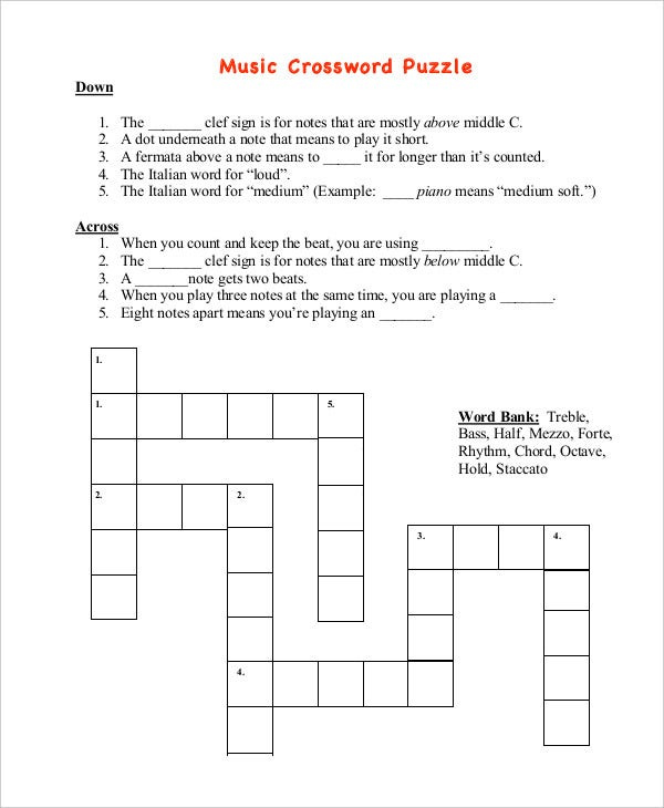 Free Printable Crossword Puzzle 14 Free PDF Documents Download 