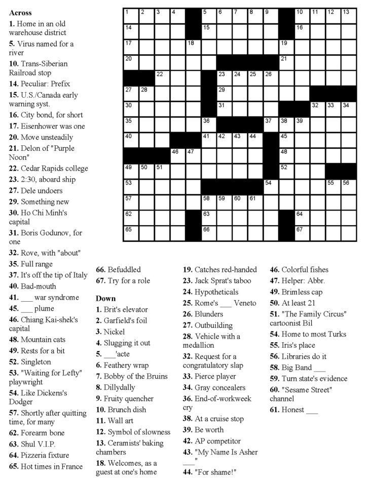Easy Crossword Puzzles To Print Out For FREE