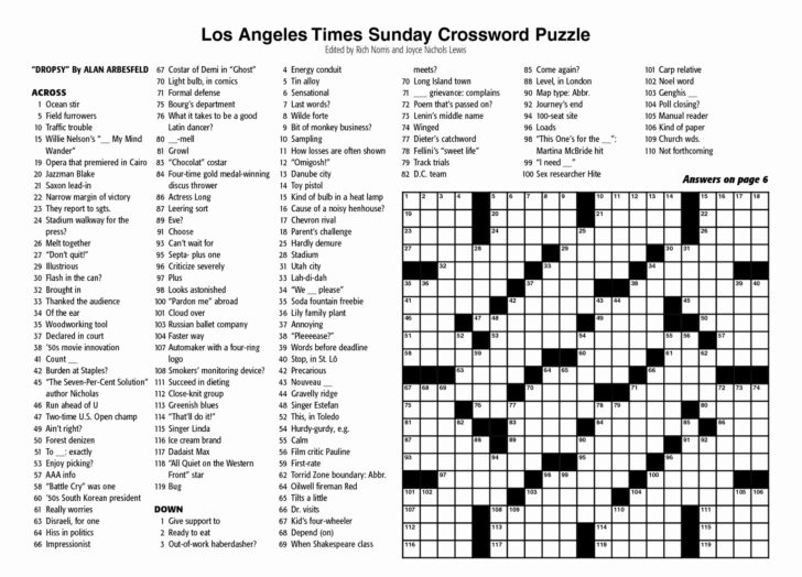 NYT FREE Printable Crossword Puzzles