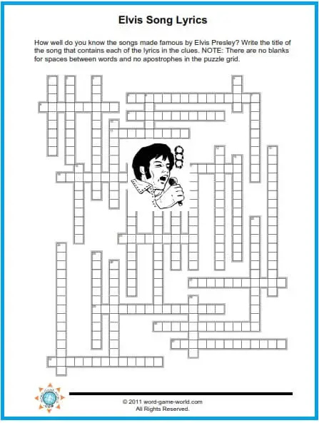 Fun Music Crossword Puzzles