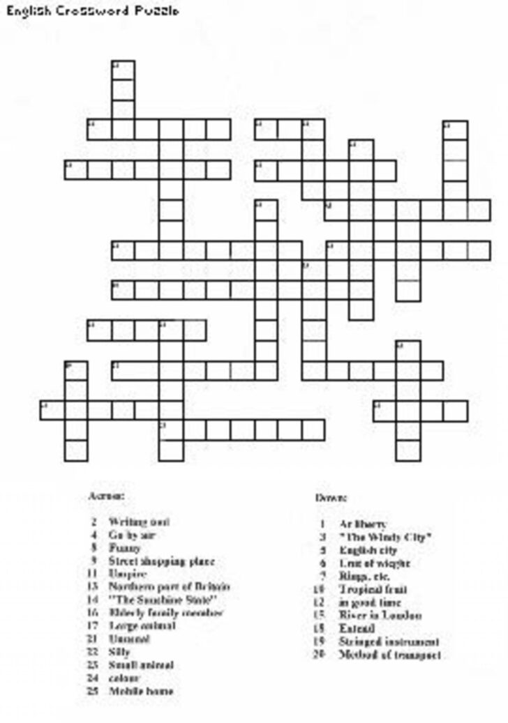 Create My Own Crossword Puzzles To Print FREE