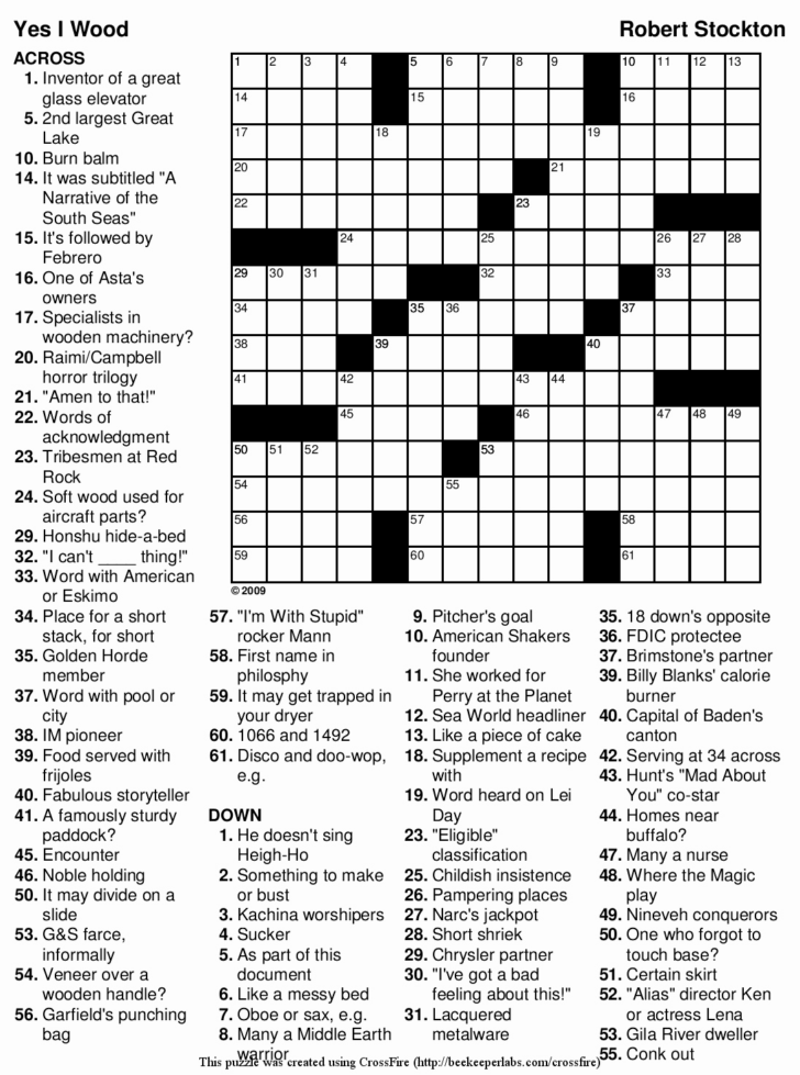 Free Hard Crossword Puzzles To Print