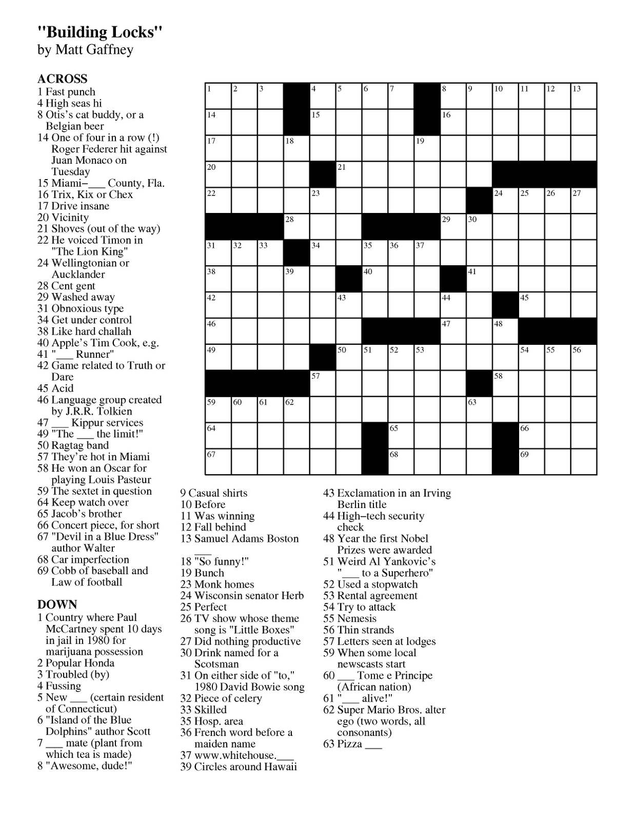 Printable Crossword Puzzle Medium Difficulty Printable Crossword Puzzles