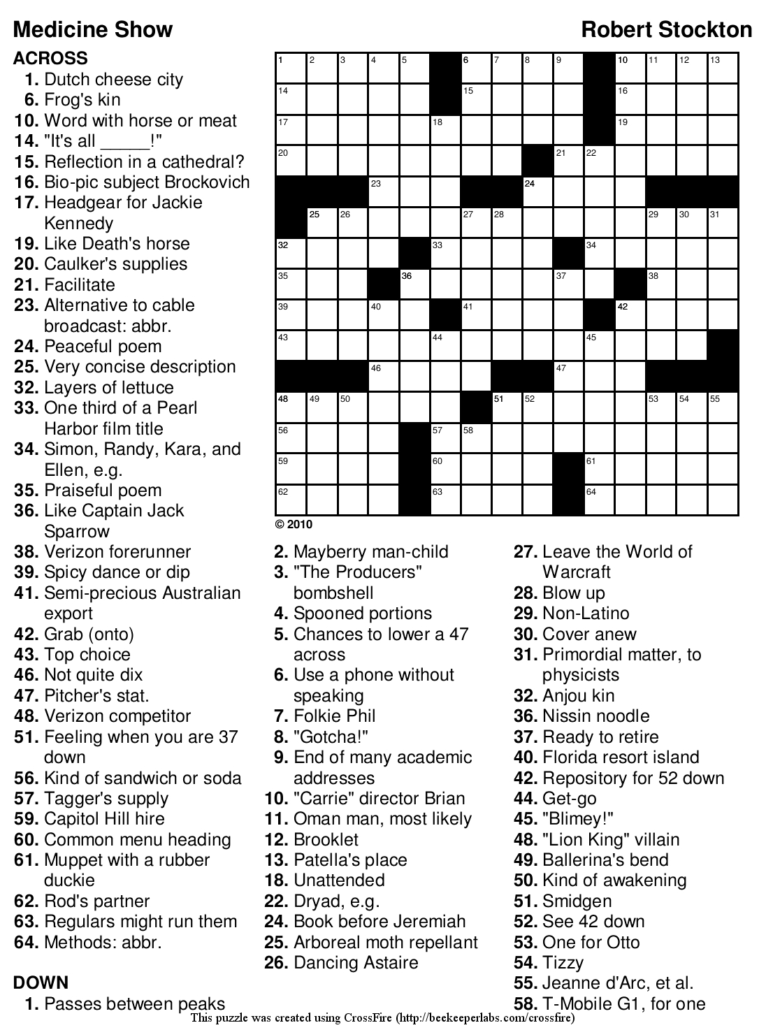 Printable Crossword Puzzles Solutions Printable Crossword Puzzles