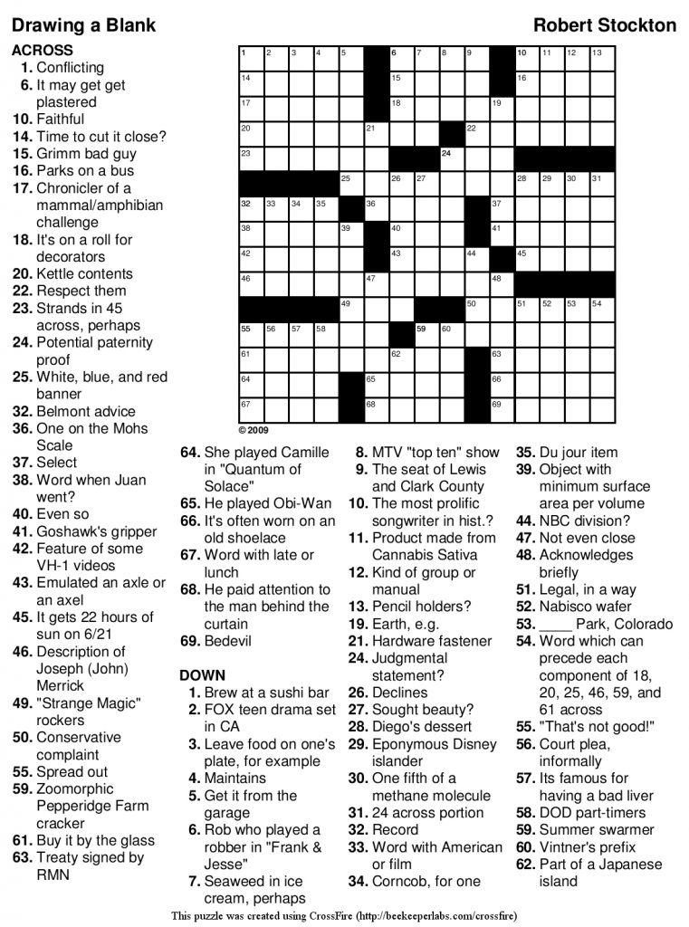 Printable Newspaper Crossword Puzzles For Free Nea Crosswords 