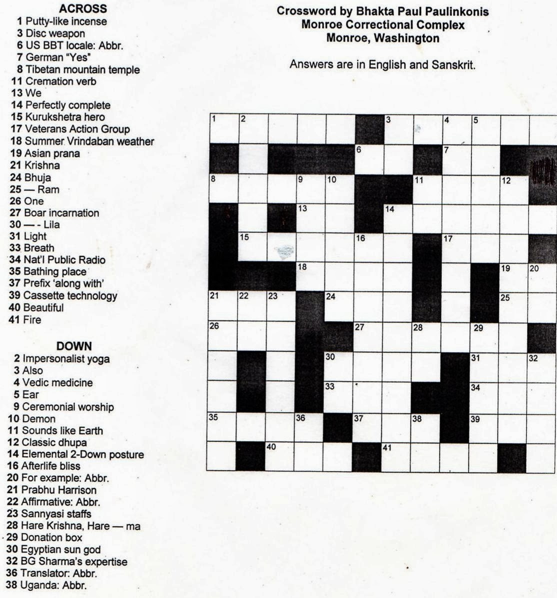 Printable Puzzle Middle School Printable Crossword Puzzles