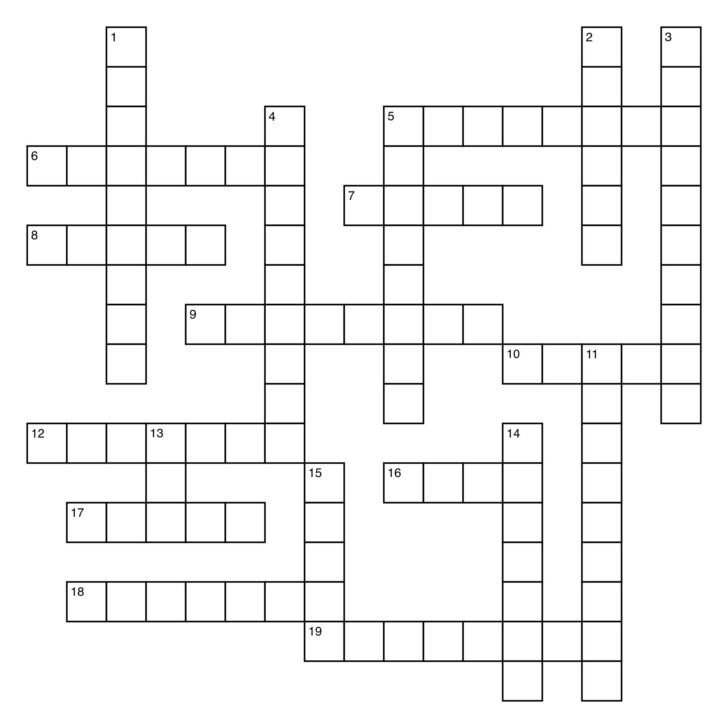 Crossword Puzzles Template Printable