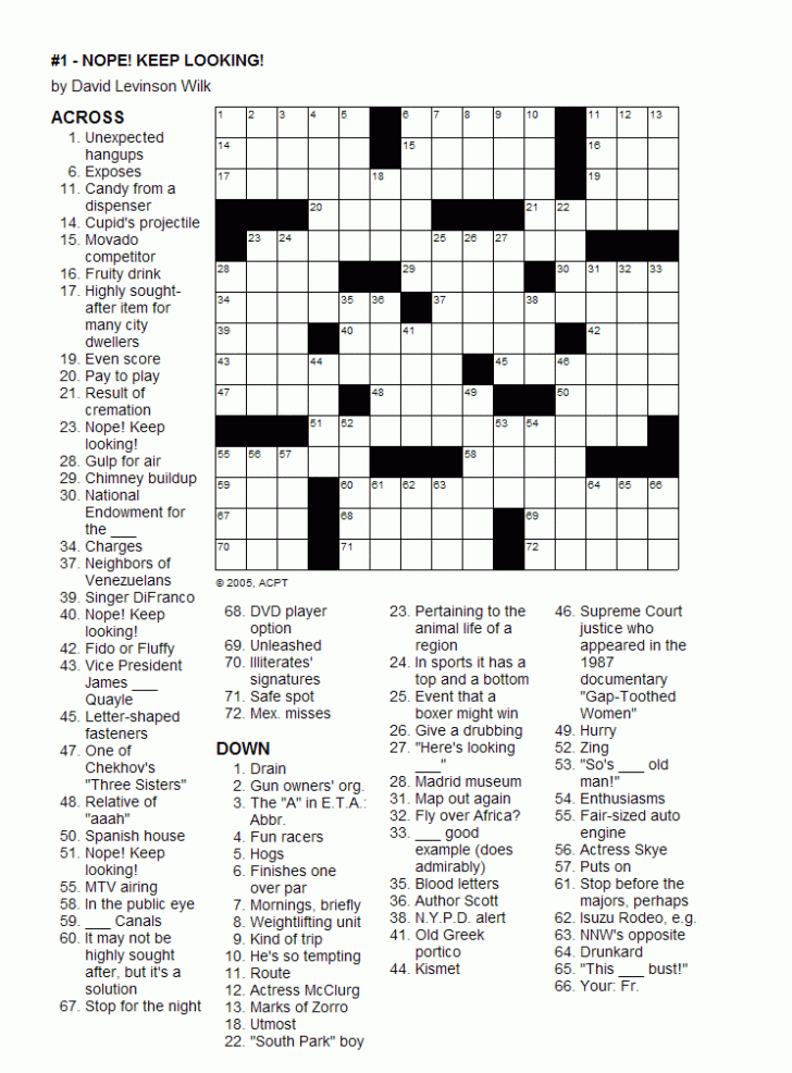 FREE Fun Crossword Puzzles Printable