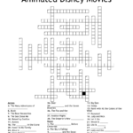 Animated Disney Movies Crossword WordMint