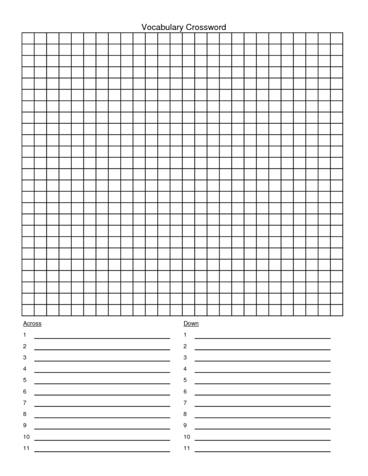 Printable Crossword Puzzle Grid