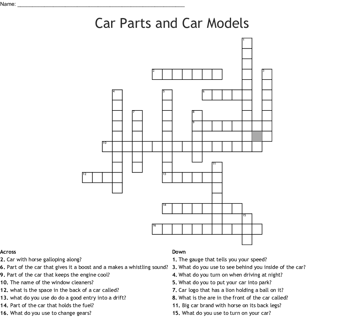Classic Car Crossword Supercars Gallery Printable Crossword Puzzles