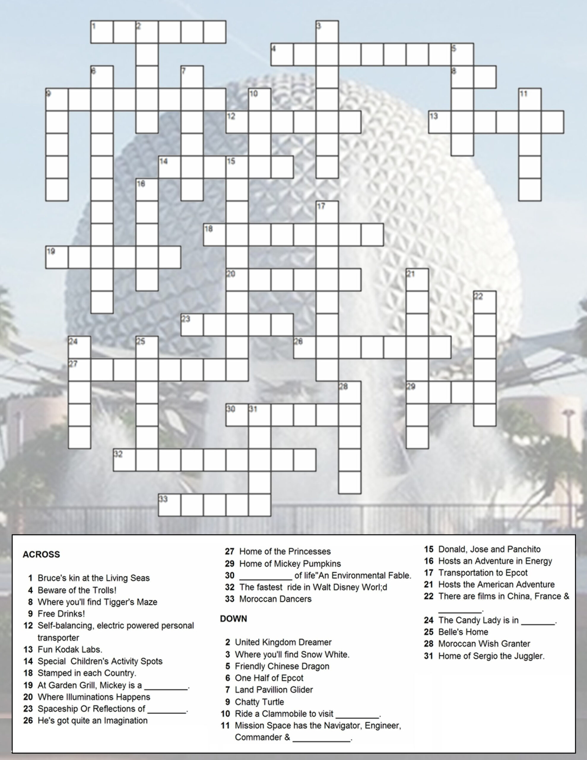 Disney Crossword Puzzles Printable For Adults 11 Fun Disney Crossword 