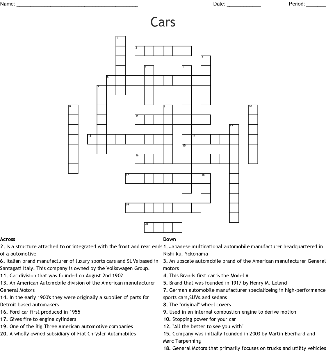 Henry Ford Crossword WordMint