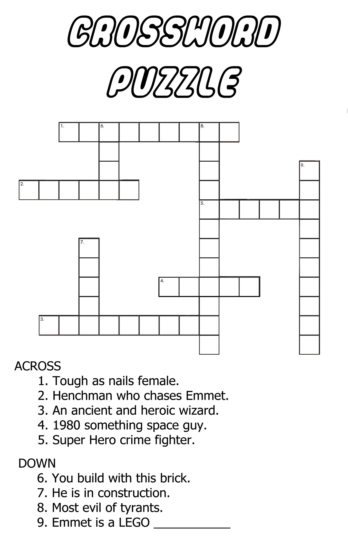 Printable Elementary Crossword Puzzles Printable Crossword Puzzles