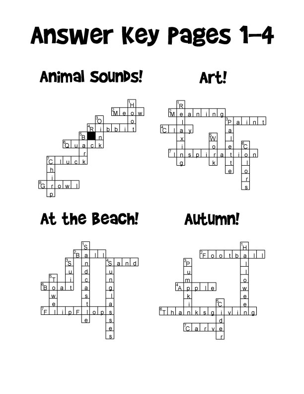 Crossword Puzzles For Kids Ages 7 Up Answer Keys Woo Jr Kids 
