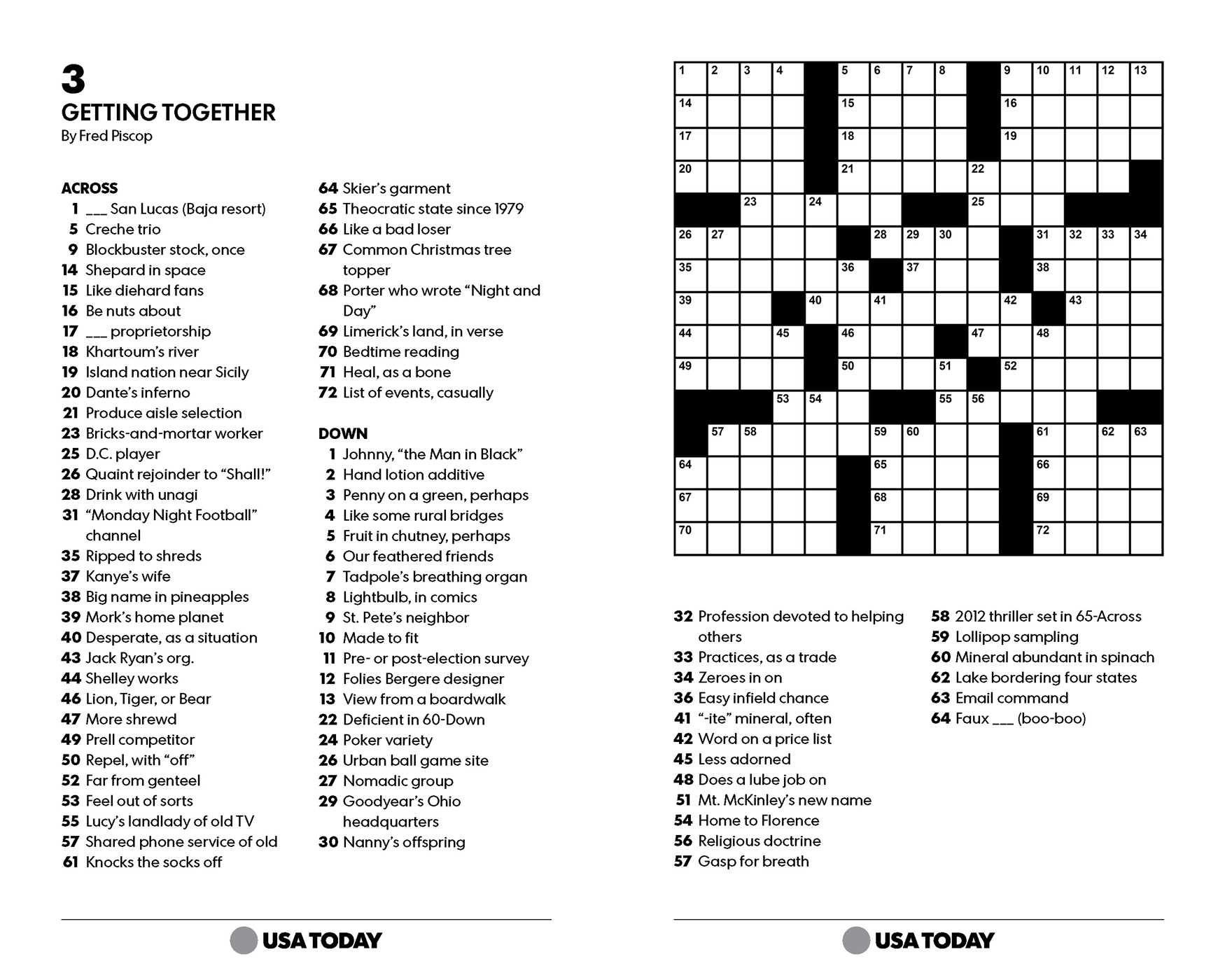 Eugene Sheffer Printable Crossword Puzzle For Today Printable 