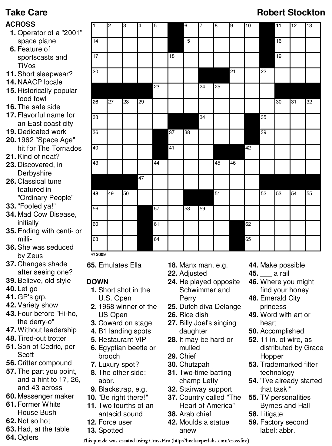 Free Easy Printable Crossword Puzzles For Adults