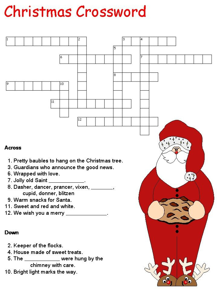 Free Online Printable Christmas Crossword Puzzles