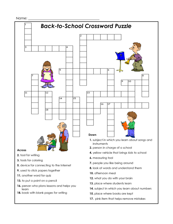 Printable Crossword Puzzles FREE Kids