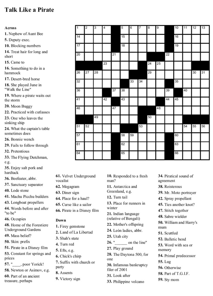 Printable Crossword Puzzles Easy To Hard