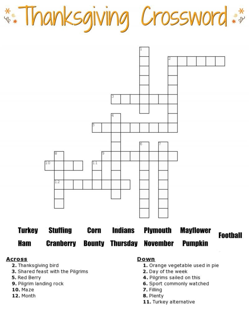 Printable Crossword Puzzles For Kids With Word Bank Printable 