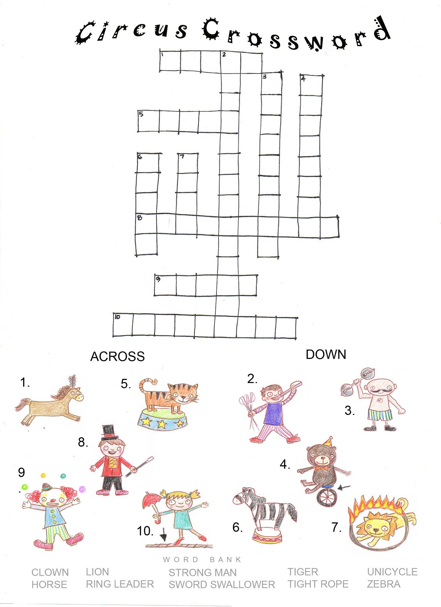 Printable Crosswords Puzzles Kids Activity Shelter