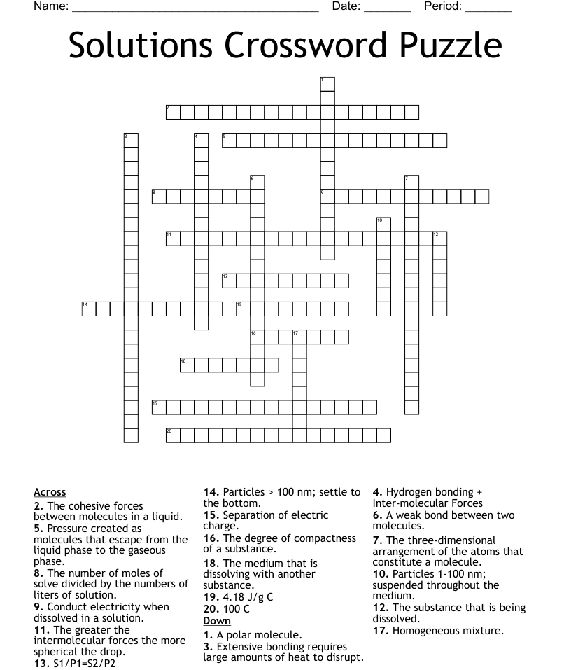 Solutions Crossword Puzzle WordMint