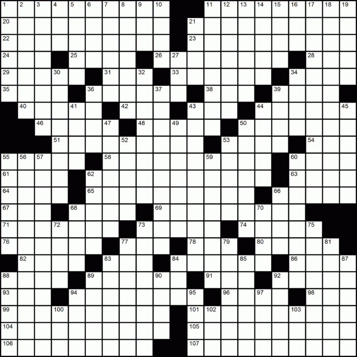 Printable Crossword Puzzles Brendan Quigley: Crossword Puzzles Created By Brendan Quigley, A Well-known Crossword Constructor