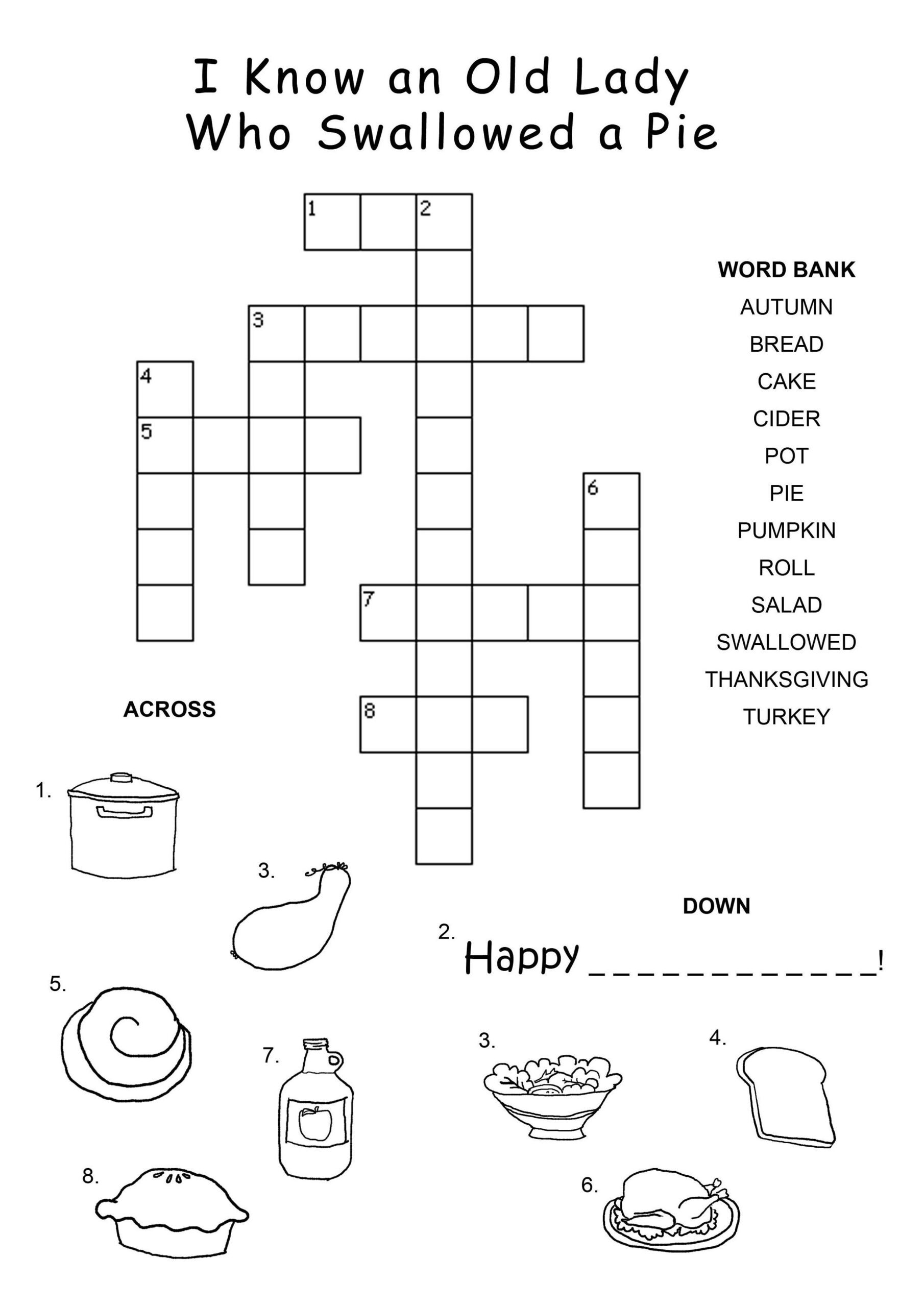 Crossword Puzzles For Kids Best Coloring Pages For Kids