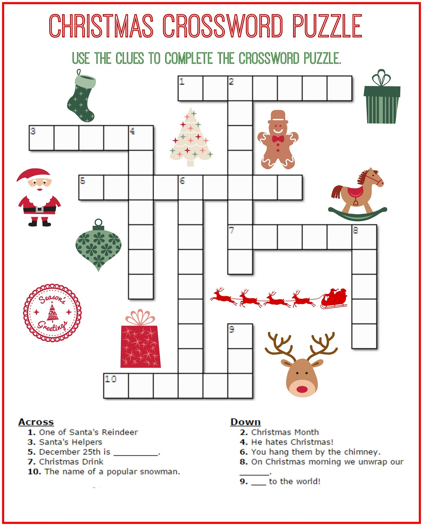 Crossword Puzzles For Kids Free 101 Printable