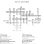 Disney Characters Crossword WordMint