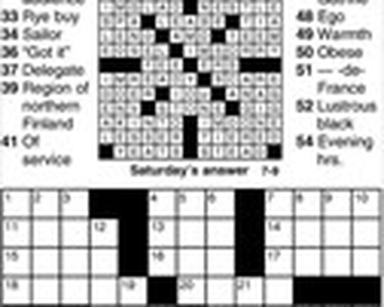 Eugene Sheffer Printable Crossword Puzzle For Today Printable