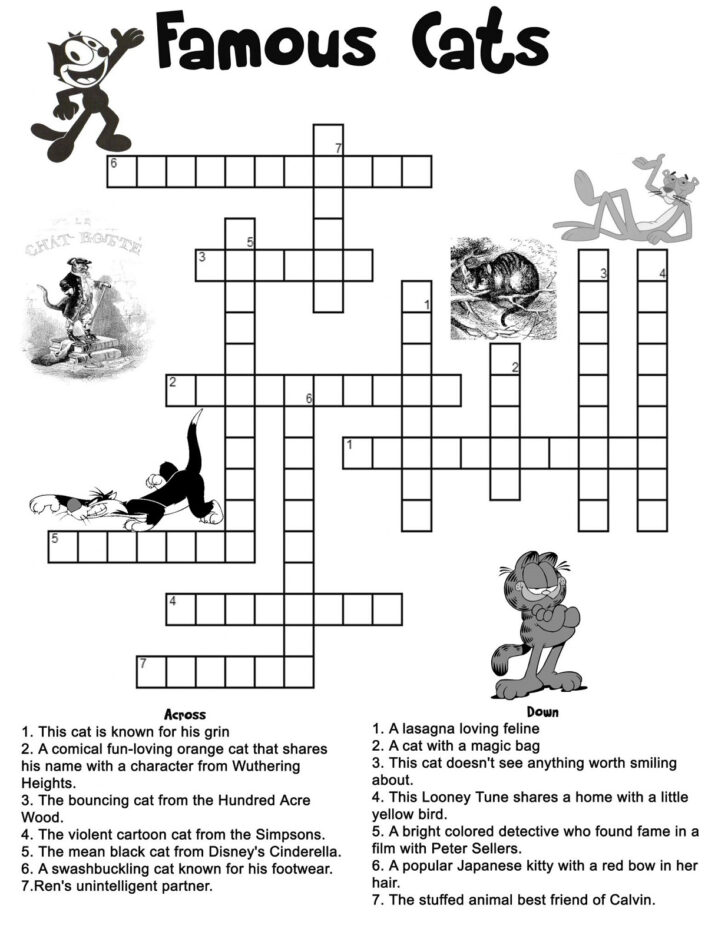 Printable Crossword Puzzles FREE For Kids