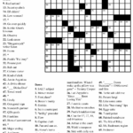 Large Print Crossword Puzzles Printable Free Printable Crossword