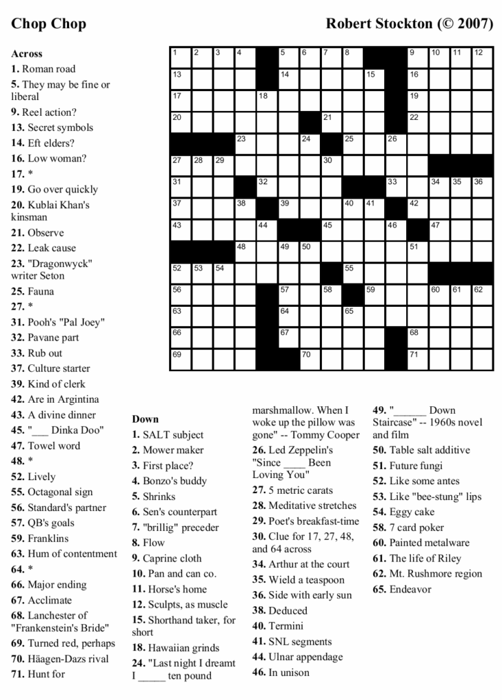 Printable Thomas Joseph Crossword Puzzle For Today Printable 