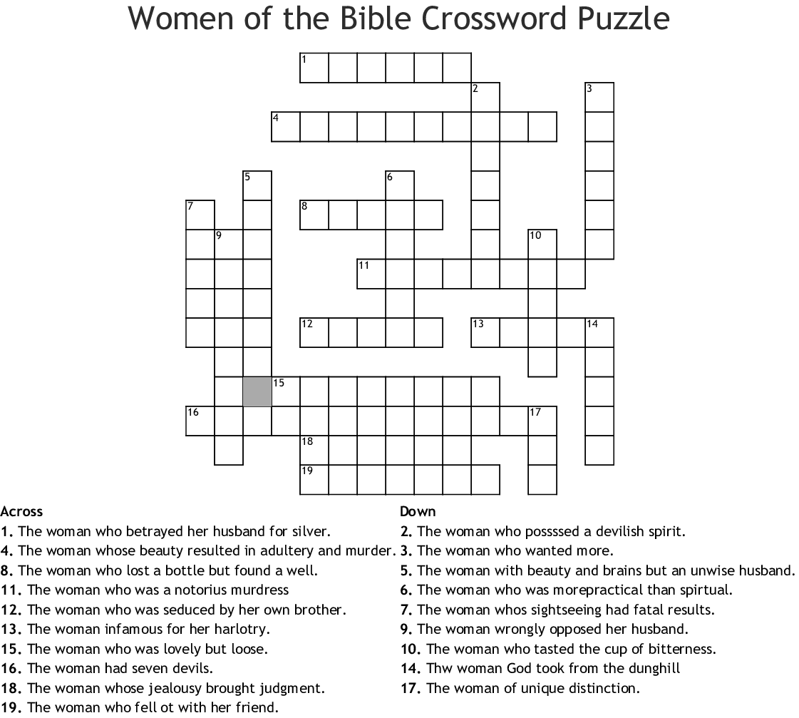 The Best Bible Crossword Puzzles Printable With Answers Pierce Blog
