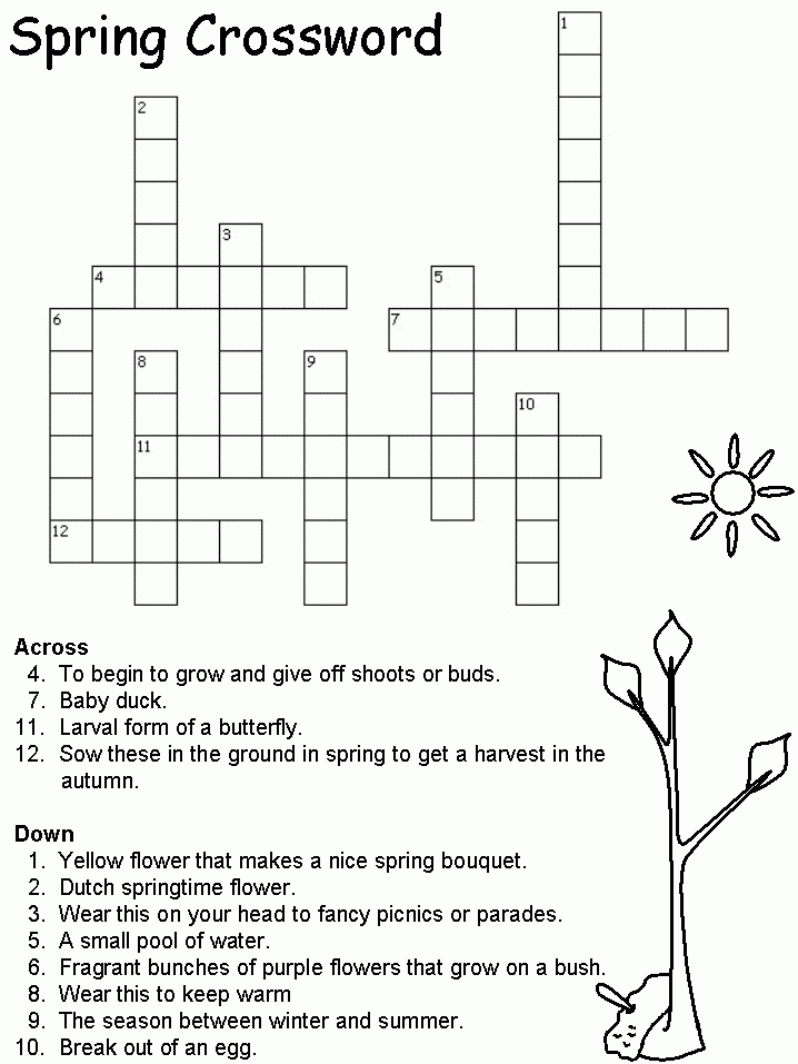 The Best Spring Crossword Puzzle Printable Roy Blog