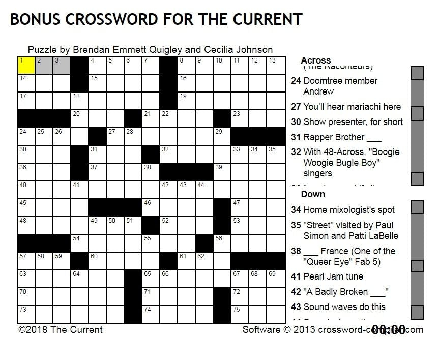 Try Solving The Current Crossword Puzzle The Current