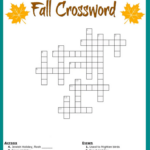 Fall Crossword Puzzle Free Printable Worksheet